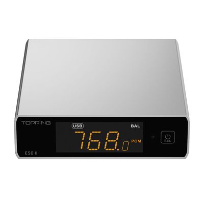 Fanmusic Topping E50 II Desktop Decooder AK4497S DAC Chip TRS/RCA Line Out with Remote Control (Silver)