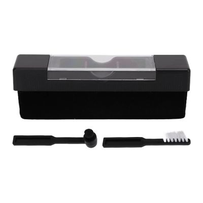 Record Brush Kit, Anti Static Tool, Phonograph Turntable Player Parts, Record Cleaning Brush with 2 Brushes for Dust and Dirt Removal, Plastic Material for
