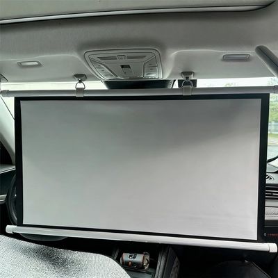 ENGTICUENU Projector Screen 30" 40" Portable Projector Screen for Car, Manual Pull Down Roll Up Mini Movie Screen, 16:9, 4K HD Projection Screen for Fitting Car, Travel, Camping(40in)