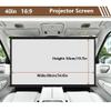ENGTICUENU Projector Screen 30" 40" Portable Projector Screen for Car, Manual Pull Down Roll Up Mini Movie Screen, 16:9, 4K HD Projection Screen for Fitting Car, Travel, Camping(40in) view 2