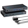 2 Laptops 3 Monitors KVM Switch 2 Port MST Dual USB-C Docking KVM Switches Triple Monitor Support Max 10Gbps USB Transfer Dual 4K@60Hz & One 1080P@60Hz Video Output, 100W PD Charging view 1