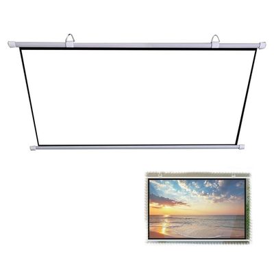 BTBZGFGNYU 30 40 50 60in Projector Screen Pull Down, Home Theater Movie Screen Outdoor Manual Projection Screen Wall/Ceiling Mounted(50 Inch (4:3))
