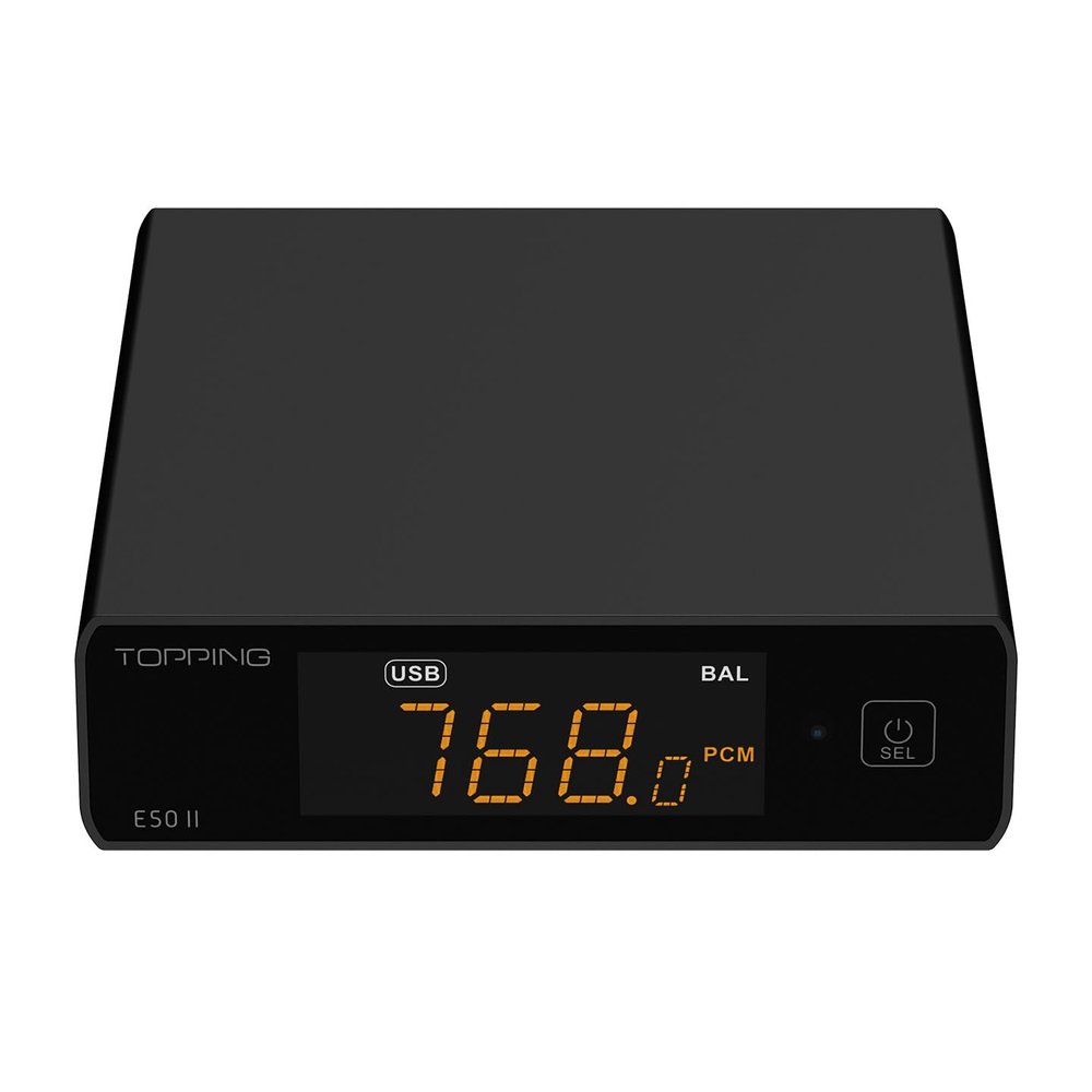 Fanmusic Topping E50 II Desktop Decooder AK4497S DAC Chip TRS/RCA Line Out with Remote Control (Black)