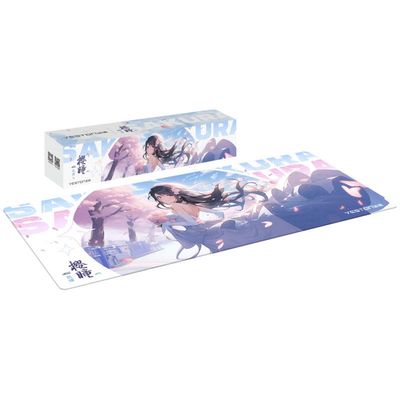 Yeston Sakura 27.5 * 11.8 * 0.12in(700 * 300mm) Mouse pad, Anime Gaming Keyboard MatNon-Slip Rubber Base, Big Extended Desk Protector for Home Office