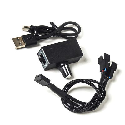 Cooling Fan Speed Adjuster for PC, USB Interfaces with 12V Output, Easy Controls with 4Pin Adapter and Splitter