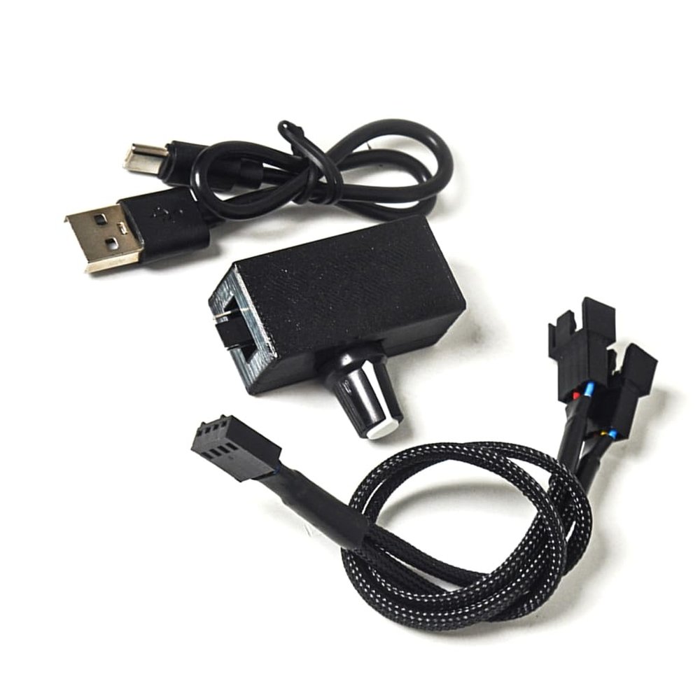 Cooling Fan Speed Adjuster for PC, USB Interfaces with 12V Output, Easy Controls with 4Pin Adapter and Splitter