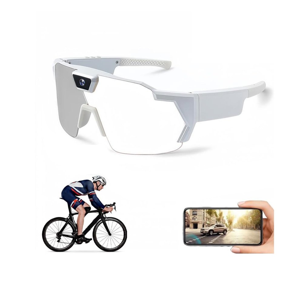 POV Glasses 4K Baseball Glasses with Camera Smart Camera Glasse for Men Women Sunglasses with Cameras with 32GB SD Card