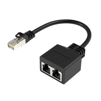 RJ45 Splitter Connectors Adapter 1 to 2 Ways Ethernet Cable Plug Play Ethernet Extender Converters for Laptop