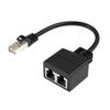 RJ45 Splitter Connectors Adapter 1 to 2 Ways Ethernet Cable Plug Play Ethernet Extender Converters for Laptop view 1