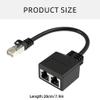 RJ45 Splitter Connectors Adapter 1 to 2 Ways Ethernet Cable Plug Play Ethernet Extender Converters for Laptop view 2