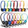 Hengliyuan 100 Pack Classroom Headphones Bulk for Kids Schools,Wholesale Wired On Ear Class Set Headphones for Students Children Teens and More,Individually Bagged(HLY002,8 Colors) view 1