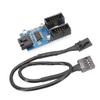 9Pin USB Header Female 1 to 2 Female Extension Card USB2.0 Splitter Cable Connectors for Motherboards Adapter Multipliers view 1