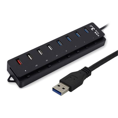 USB Hub 8 Port Powered USB Hub Expander USB 3.0 2.0 Data Port Hub Adapter Indivi