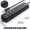 USB Hub 8 Port Powered USB Hub Expander USB 3.0 2.0 Data Port Hub Adapter Indivi view 3