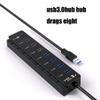 USB Hub 8 Port Powered USB Hub Expander USB 3.0 2.0 Data Port Hub Adapter Indivi view 4