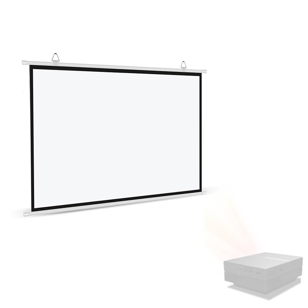 BTBZGFGNYU Pull Down Projection Screen 30" 40" 50" 60" 72" HD Projector Screen Home Theater Projector Movie Screen for Outdoor Indoor(50 Inch (4:3))
