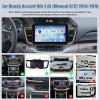 4+128G Radio for Honda Accord 9th 2.0L (Manual A/C) 2014-2016, 10.1" Touch Screen Radio Kit with Wireless CarPlay/Android Auto, 5GHz WiFi, Bluetooth 5.0, EQ, GPS Navigation, 1280 * 720, Backup Camera view 2