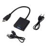 1080P HDMI to VGA Converter HDMI-Compatible Male to VGA Female Adapter with 3.5mm Ja1ck Audio Power Supply Cable for PC view 1