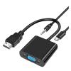 1080P HDMI to VGA Converter HDMI-Compatible Male to VGA Female Adapter with 3.5mm Ja1ck Audio Power Supply Cable for PC view 2