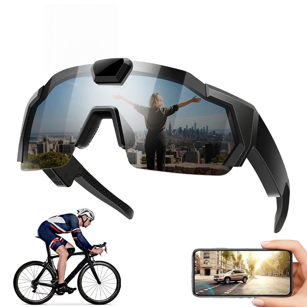 POV Glasses 4K Baseball Glasses with Camera Smart Camera Glasse for Men Women Sunglasses with Cameras with 32GB SD Card