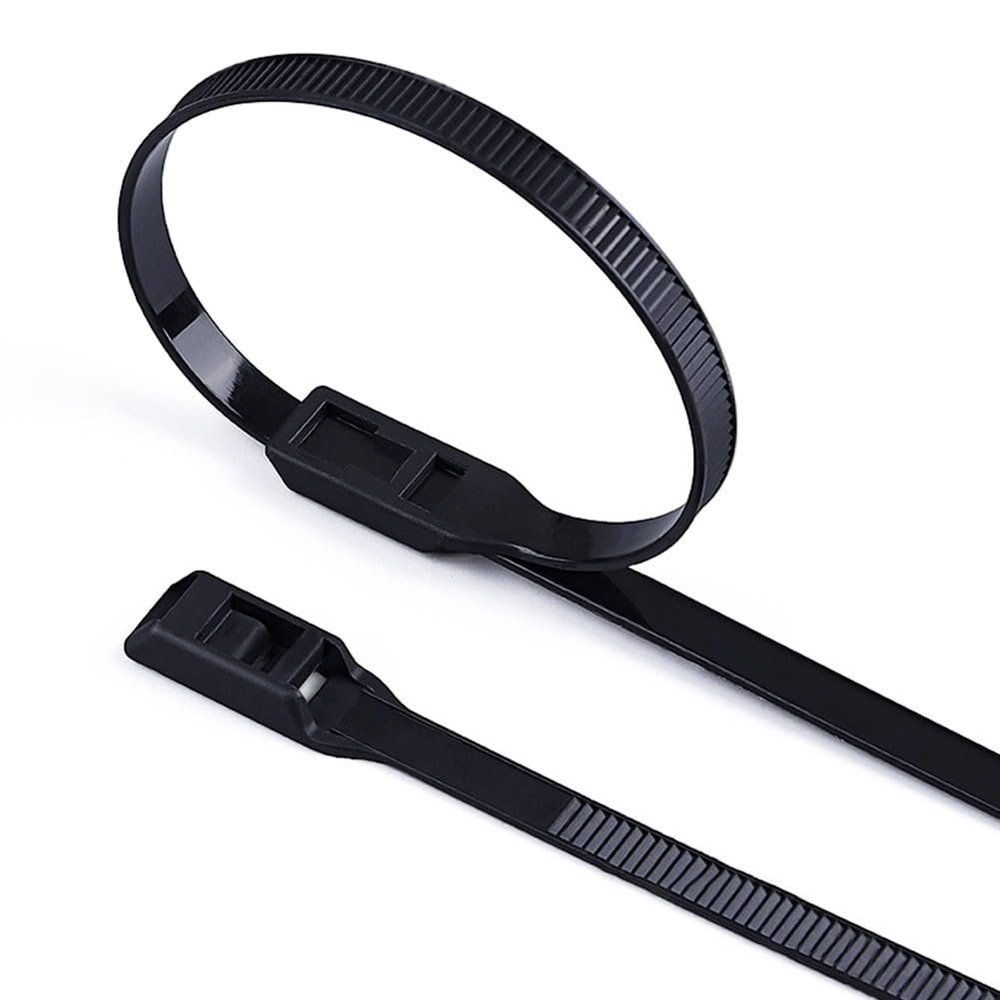 100PCS 350mm x 8mm Heavy Duty Nylon Cable Ties Self-Locking Tie Fasteners with High Tensile Strength for Indoor and Outdoor Wire and Hose Management in Home, Office or Workshop(black 100PCS)