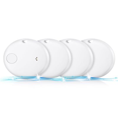 4 Pack Bluetooth Tracker, Works with Apple Find My (iOS Only, Not for Android), Smart Item Finder with Loud Sound, Key Finder Air Tracker Tags, Tracker Tag Locator for Keys, Luggage, Satchel (White)