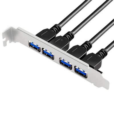 19/20Pin 4 Port USB 3.0 Internal HUB For PC Floppy Front Panel Bay Aluminum