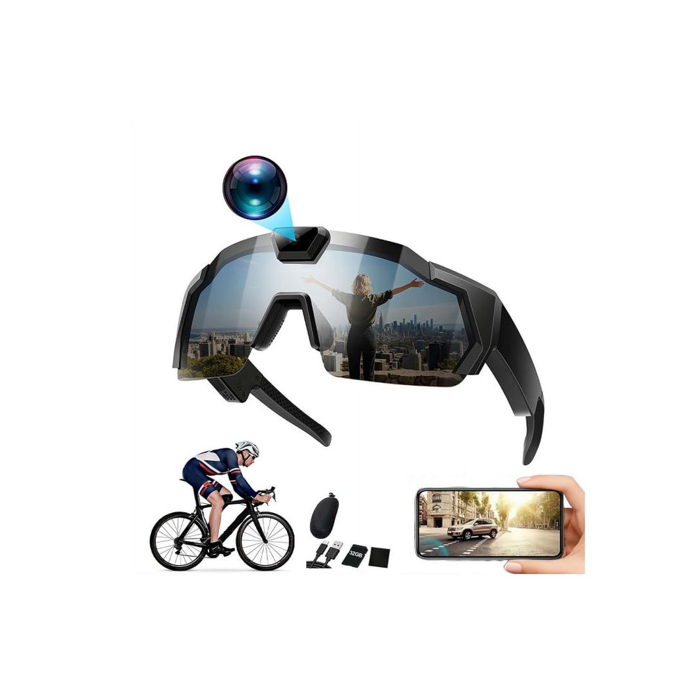 4K HD Sports Glasses with Camera,Upgrade Smart Video Recording Glasses for Action Sports with 32GB Memory for Cycling Hiking