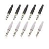 CTGFBUW 10Pcs 3.5mm Audio Plug Pole 4 Male Connector Headphone Adapter(3Pole Silver BKWH) view 1