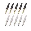 CTGFBUW 10Pcs 3.5mm Audio Plug Pole 4 Male Connector Headphone Adapter(3Pole Silver BKWH) view 2