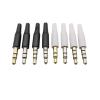 CTGFBUW 10Pcs 3.5mm Audio Plug Pole 4 Male Connector Headphone Adapter(3Pole Silver BKWH) view 3