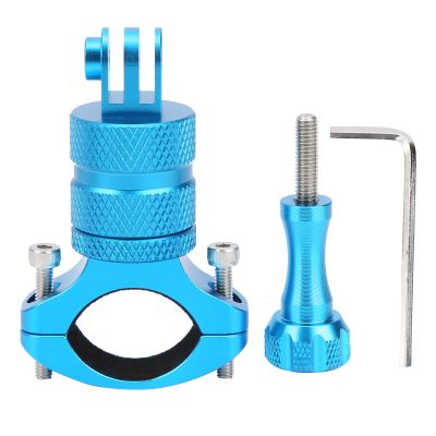 WIHFHGZ Action Camera Universal Stand, Bike Mount, Handlebar Camera Mount, Aluminum Alloy Ballhead Mount, Black 360 Degree Rotation - 360 Adjustable Angles, Non - Slip Protection, for B (Blue)