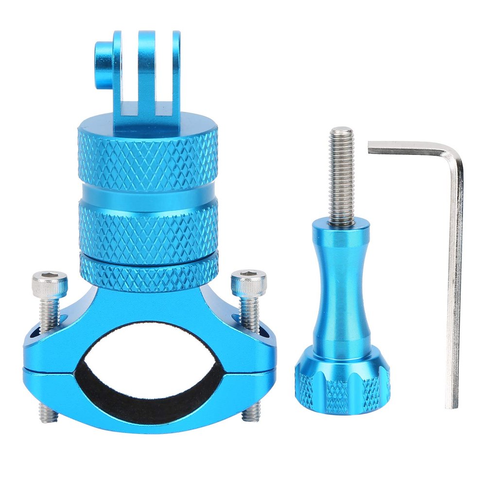 WIHFHGZ Action Camera Universal Stand, Bike Mount, Handlebar Camera Mount, Aluminum Alloy Ballhead Mount, Black 360 Degree Rotation - 360 Adjustable Angles, Non - Slip Protection, for B (Blue)
