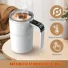 13 OZ Electric Coffee Mug with a Built-In Lcd Thermometer, Self Stirring Mug with Lid, Automatic Hot Beverage Warmer Travel Cup, Perfect for Brewing Coffee, Milk, Cocoa, Etc (2Pcs, B) view 2
