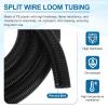 MECCANIXITY 2 Inch 6.6ft Split Wire Loom Tubing, Flexible Cord Protectors with Installation Tool Cable Management Sleeve Conduits Cover for Office Home Electrical Automotive Wires, Black view 3