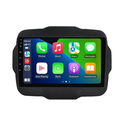 Android 14 System Car Reversing Image GPS Navigation, 9 Inch SWC Autoradio DVD Multimedia Video Player for Jeep Renegade 2014 2015 2016 2017 2018