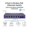 2.5G None-POE Network Switch 5 8 Port Ethernet Switch with 2 * 10G SFP+ for IP Camera/NVR(K0502WS EU Plug) view 3