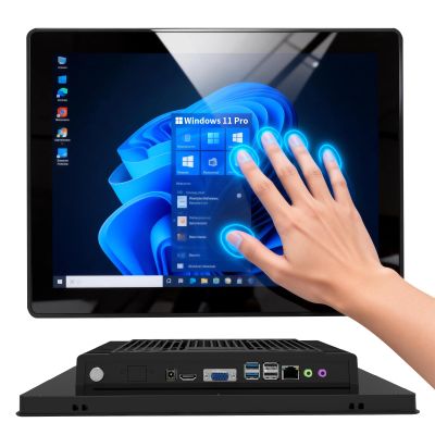 15 inch Embedded-Industrial-Panel-PC, Win11 Pro 10 Point Capacitive Industrial-Touch-Screen-Panel-Computer PC, Core I5-1235U / 8GB-DDR4 RAM 256GB SSD, IPS, 2xUSB3.0, 2xUSB2.0, HDMI, VGA, LAN, 2xRS232