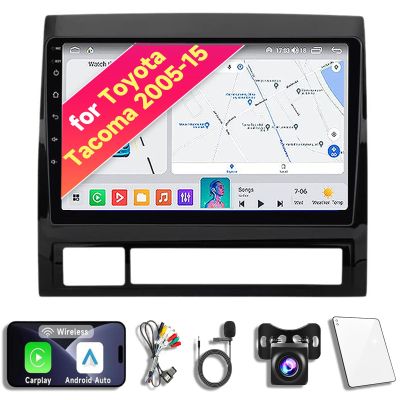 8CORE 2+32GB Android 14 Car Radio Stereo for 2005-2015 Toyota Tacoma, 9 Inch Touch Screen Head Unit with Wireless CarPlay Android Auto, GPS Navigation Bluetooth WiFi 5G DSP SWC Backup Camera