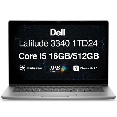Dell Latitude 3340 Business 2-in-1 Laptop 13.3" Touchscreen IPS FHD Display (Intel i5-1335U, 16GB LPDDR5, 512GB PCIe SSD, Backlit KB, WiFi 6E, Webcam, Bluetooth 5.3, Win 11 Pro)