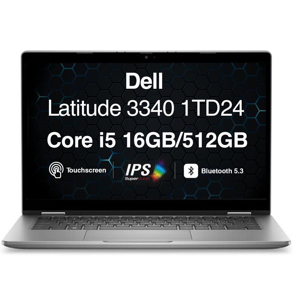 Dell Latitude 3340 Business 2-in-1 Laptop 13.3" Touchscreen IPS FHD Display (Intel i5-1335U, 16GB LPDDR5, 512GB PCIe SSD, Backlit KB, WiFi 6E, Webcam, Bluetooth 5.3, Win 11 Pro)