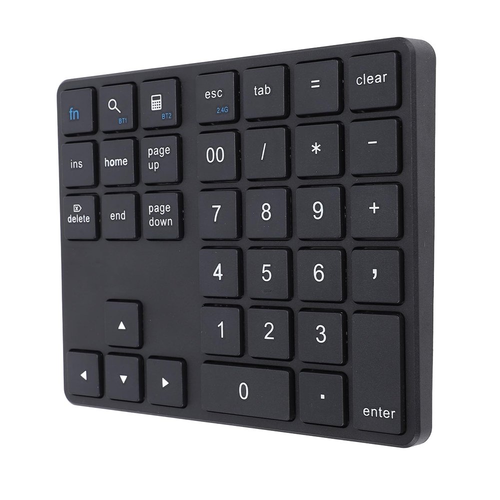 SENECESLI Wireless Number Pads, 2.4G BT5.0 35 Keys Keypad for Laptop, Rechargeable BT3.0 Numeric Keypad for Multi Devices, Wireless Numeric Keypad for Laptop Desktop PC Notebook (Black)