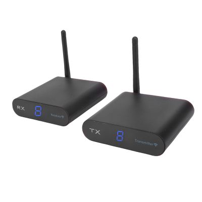 ASHATA AV Transmitter and Receiver, 200m / 656ft Wireless AV Extender Kit, Plug and Play TV Adapter Converter Extender Kit for Home Theater (US)