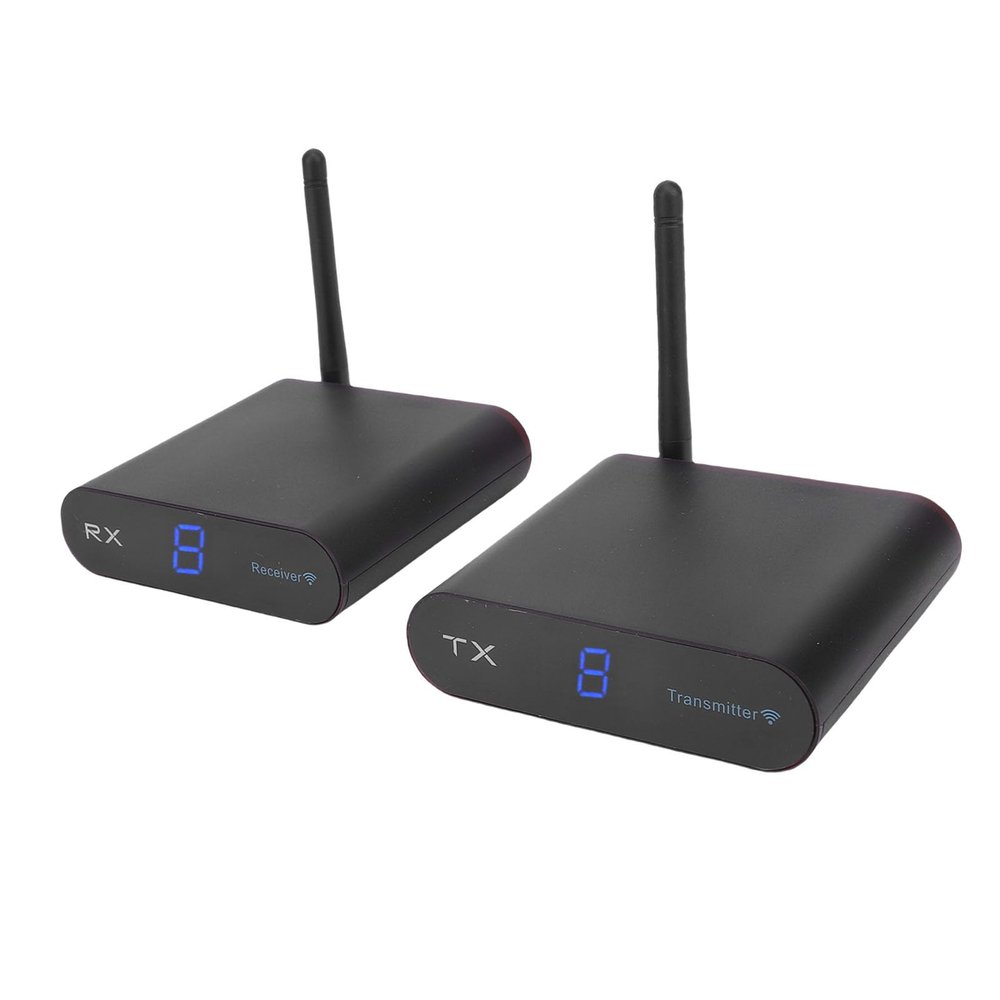 ASHATA AV Transmitter and Receiver, 200m / 656ft Wireless AV Extender Kit, Plug and Play TV Adapter Converter Extender Kit for Home Theater (US)