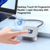 DirectNine Basics USB Fingerprint Reader for PC,360 Degree Touch Fingerprint Scanner Support Fast Recognition,USB Biometric Fingerprint Reader for 10 11 Hello (Silver) view 4