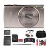 Canon PowerShot ELPH 360 HS A Digital Camera (Silver) (7283C001) + 64GB Memory Card + Case + Card Reader + Flex Tripod + Memory Wallet + Cap Keeper + Cleaning Kit view 1