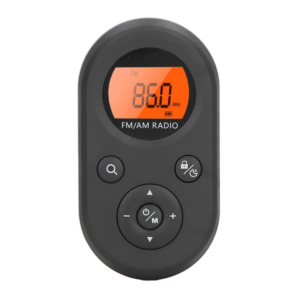 Wisoqu AM FM Mini Radio, Portable Pocket Radio with Backlight Display and Lock Key, 76 108MHz FM 520 1710KHz AM, with Earphone for Outdoor (Black)