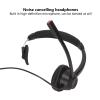 Dam Skerisi Telephone Headset with Noise Cancelling Microphone, Single Ear Communication Headset for PC Computers, Comfortable Monaural Office Headset with Flexible Headband and Long Cable, Bl view 4