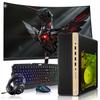 HP Half Light Gaming PC Desktop Computer  AMD Pro A10-9700,RX 550 Graphics,16GB RAM,256GB SSD,27 Inch Curved Monitor,RGB Keyboard with AI Copilot,Mouse,WiFi,RGB Headphone,Windows 11(Renewed) view 1