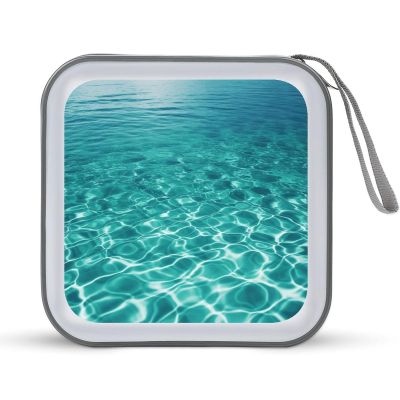 Ouyniei Blue Aqua Pool Water CD Case Binder for Travel Car DVD Storage Case DVD Storage Bag with Handles Cover CD Storage Binder for Blu-ray Movie Music Audio Disks 40 Disc Units